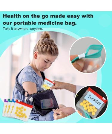 MARFOREVER 39 Pcs Pill Pouch Bags Set - Travel Zippered Organizer Reusable Ziplock Medicine Storage 28 Plastic Bags & Labels Ideal for International Shipping - Buy Online on GoSupps.com