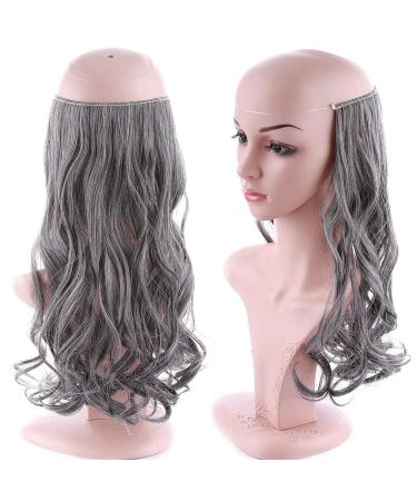 Buy Silk-Co Adjustable Hair Extensions with Rubber Band | Invisible Cord | Medium Brown & Silver Gray | 50cm for Women - Buy Online on GoSupps.com