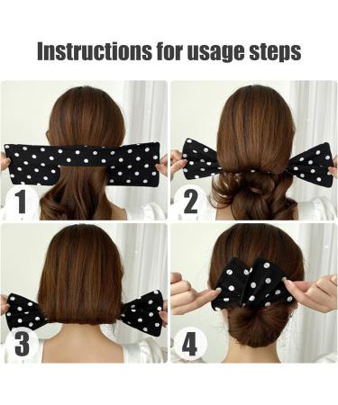 Bun Maker For Long Hair Hair Bun Maker 2Pcs Hair Bun Roller Simple Braid Maker for Women French HairType Deft Bun Hair Hair Bun Accessories for Long Thick Hair Black Dots - Buy Online on GoSupps.com