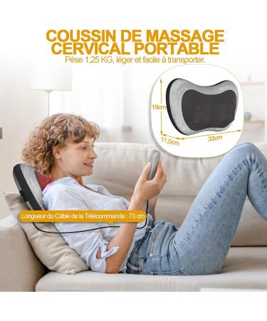 Buy Takrink Shiatsu Massage Pillow - 8 Knots Adjustable Speeds Remote Control | Ideal Gift for Parents & Women - International Shipping Available - Buy Online on GoSupps.com