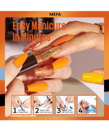MEFA Fall Gel Nail Polish Set - 12 Colors | Burgundy Red Glitter & Shimmer | Perfect Nail Gift for Women & Girls | DIY Salon at Home - Buy Online on GoSupps.com