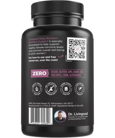 Livingood Daily Women s Hormone Support PMS Relief Menopause Supplements & Estrogen Boost with Fenugreek Black Cohosh & Chasteberry - 120 Capsules - Buy Online on GoSupps.com