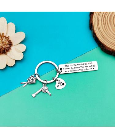 Dabihu Hairdresser Keyring Gifts Appreciation Gifts Keychain for Hair Stylist Cosmetician Hair Barber Beautician Graduation Salon Barber Colleague Christmas Retirement Gifts Silver- May You Be Proud of the Work You Do - Buy Online on GoSupps.com