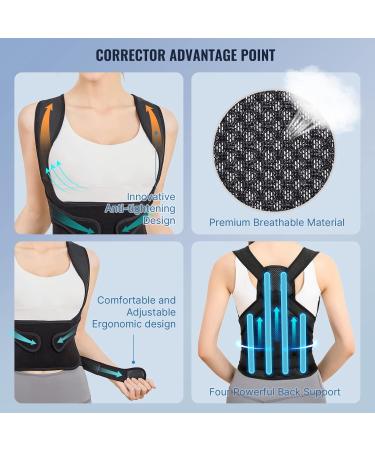 Buy Adjustable Back Brace Posture Corrector for Men & Women - Alleviate Back Pain & Improve Posture - Ideal for Hunchback Scoliosis & Kyphosis - Buy Online on GoSupps.com