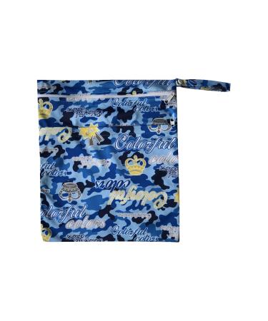 MUMBABY Wet Dry Bag for Baby Cloth Diaper Nappy Bag Reusable with Two Zippered Pockets (Crown)