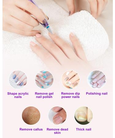 Rechargeable Cordless Nail Drill with Ceramic Bit - Professional Electric Kit for Acrylic and Poly Gel Nails - Manicure Pedicure Tool Set - Violet - Buy Online on GoSupps.com
