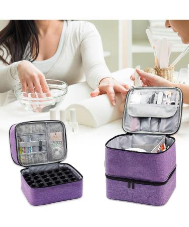 Rudmox Double Layer Nail Polish Organizer & Dryer - Holds 30 Bottles - Travel & Home Storage Case - Purple - Buy Online on GoSupps.com