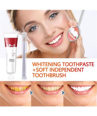 Sp-8 Whitening Toothpaste Sp-8 Niacinamide Intensive Whitening Toothpaste Sp-8 Probiotic Toothpaste Sp-8 Probiotic Toothpaste Sp-8 Teeth Whitening Toothpaste (White toothbrush+toothpaste x1 M) - Buy Online on GoSupps.com