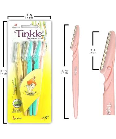 Dorco Tinkle Eyebrow Razors - Facial Hair Trimmer & Dermaplaning Tool (6-Pack) | Perfect Valentineâ€™s Day Gift - Buy Online on GoSupps.com