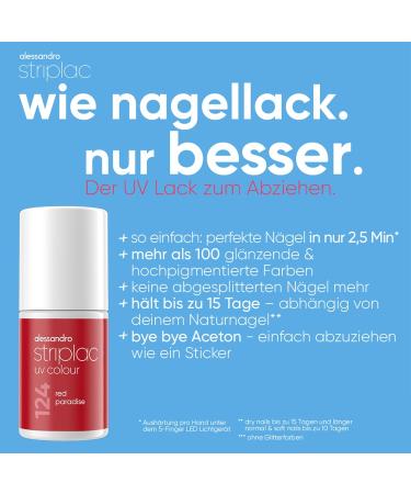 alessandro Striplac Uv Nail Polish Satin White Shimmer opaque and scratch resistant up to 15 days easy to apply gentle removal technology vegan white 65 ml - Buy Online on GoSupps.com