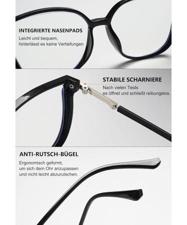 Buy Lanomi Blue Light Filter Reading Glasses - TR90 Frame UV400 Protection Anti-Fatigue | Large Men's & Women's Computer Glasses +0 to +4.0 - Buy Online on GoSupps.com