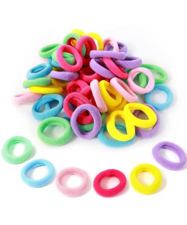 Hanyousheng 50 Pcs Baby Hair Bands Baby Hair Bobbles Colorful Cotton Baby Hair Ties Mini Seamless Ponytail Holders Kids Hair Accessories for Baby Girls Infants Toddlers 50PCS