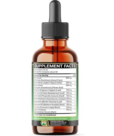 Penhoment 10in1 Wormwood Tincture - Black Walnut, Whole Cloves, Reishi Mushroom & 4 More - Wormwood Liquid Drops - 1 FL OZ for 2 Months Supply - Berry Mix Flavor - Buy Online on GoSupps.com