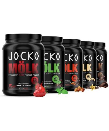 Jocko Milk Whey Protein Powder (Strawberry) - Keto Friendly with Probiotics, Grass Fed, Digestive Enzymes, Amino Acids - Sugar Free Monk Fruit Blend - 31 Servings for Muscle Recovery and Growth - Buy Online on GoSupps.com