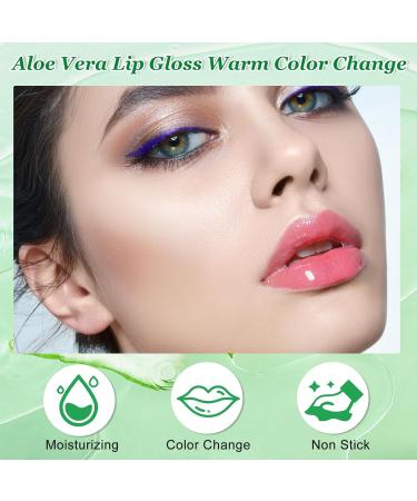 Boloshine Aloe Vera Lip Balm Set Magic Temperature Color Change Aloe Vera Lip Oil Lipgloss Long Lasting Natural Moisturizing Chapstick for Women Lip Dryness & Cracking Care - Buy Online on GoSupps.com