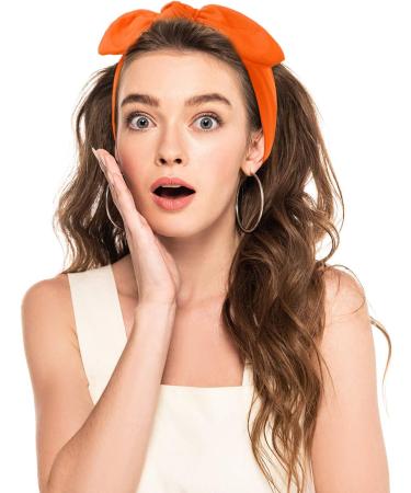Headbands Boho Bow Bandana Knot Headwrap Retro Elastic Rabbit Ear Hairband for Girls and Women (6 Pieces Solid Color Style ) - Buy Online on GoSupps.com