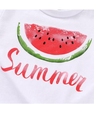 YOUNGER TREE Toddler Baby Girls Watermelon T-shirt + Linen Shorts Set | 4 Years - Buy Online on GoSupps.com