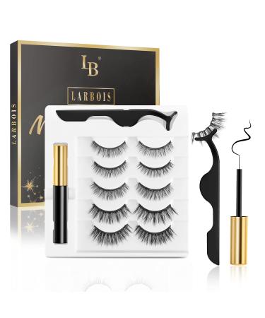 Larbois Magnetic Eyelashes 5 Pairs  Comfortable & Reusable False Lashes From Natural to Gorgeous Styles No Glue Needed 5PairesNew