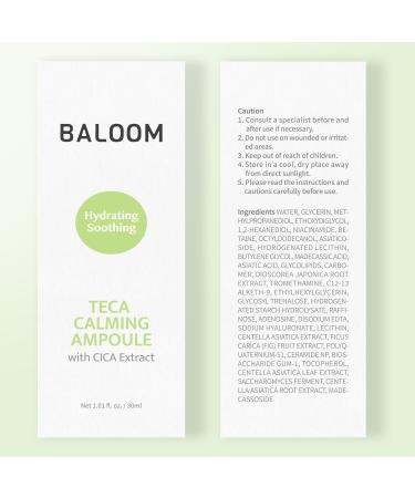 BALOOM Centella Ampoule Korean TECA Calming Skincare Face Serum with TECA 50 000ppm for Redness Relief Hydrating Skin Barrier Support Cica Sensitive Skin Calming Centella Asiatica Serum 1.01 fl oz - Buy Online on GoSupps.com