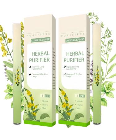 2 PCS Herbal Diffuser Pen Portable Mullein Diffuser Pen with Mint and Thyme for Lung Cleasing Refreshing Oral Comfort Pure Breath Plant Essence Quit Smoking Aid Up to 600 Uses Green