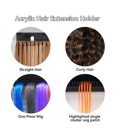 XL Black Hair Extension Hanging Storage - Wall-Mounted Wig Display Holder for Salon & Home Use - Buy Online on GoSupps.com