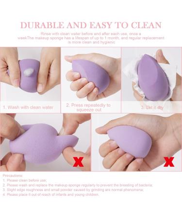 AUAUY 8 Pcs Makeup Sponge Blender Set Beauty Sponge Makeup Sponges for Foundation Multi-color Makeup Sponge Set With 1 holder 1 Storage Tank for Liquid Cream and Powder (Drop Cut Style) 8pcs Drop Cut Style - Buy Online on GoSupps.com