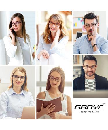 Gaoye Blue Light Blocking Progressive Multifocus Reading Glasses | Brown-yellow | 3.0x | Men & Women - Buy Online on GoSupps.com