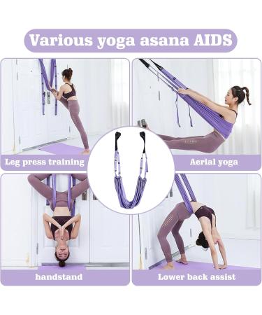 Wiyety Yoga Hammock - Aerial Yoga Kit Leg Stretcher Elastic Resistance Bands for Ballet Pilates and Gymnastics (Purple) - Shop Internationally - Buy Online on GoSupps.com