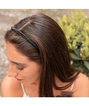 Buy Stylish Black Rhinestone Hair Tie & Headband for Women & Men | Colors & Beauty Hair Accessories - Buy Online on GoSupps.com