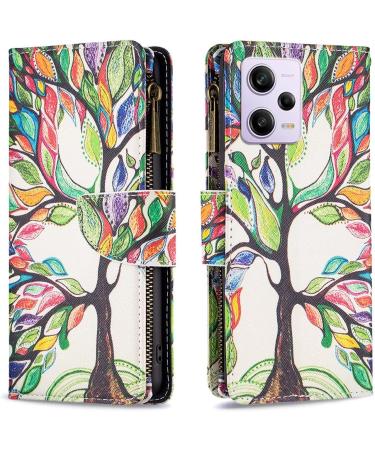 VQWQ Mobile Phone Case for Redmi Note 12 Pro & Xiaomi Poco X5 Pro - Protective Leather Flip Cover with Lanyard & Zipper Card Slot - Buy Online on GoSupps.com