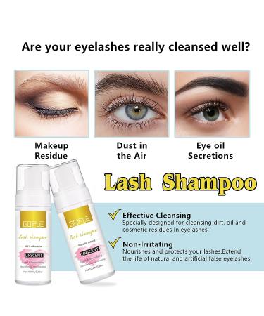 100ml Eyelash Extension Cleanser - Gentle Lash Mousse Shampoo for Natural & Extension Lashes - Professional Grade Makeup Remover - Buy Online on GoSupps.com