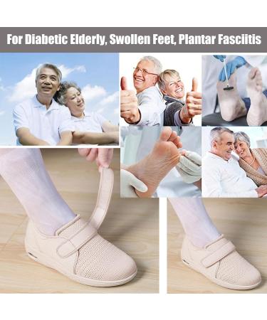 Blue Diabetic Shoes for Women | Wide Width Edema Sneakers for Swollen Feet | Elderly Walking Shoe with Velcro | Lightweight Non-Slip Breathable - Buy Online on GoSupps.com
