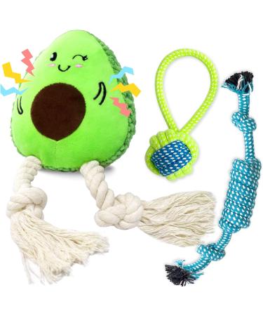 SQinor Plush Dog Toys - Interactive Avocado Toy Set for Large & Small Dogs & Puppies | Cuddly & Durable - Buy Online on GoSupps.com