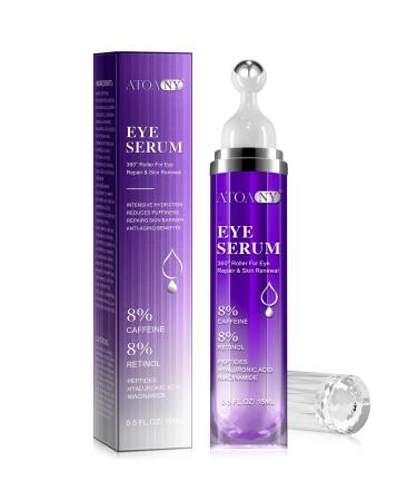 CiAIplw Eye serum with 8% caffeine and 8% retinol hyaluronic acid and niacinamide peptides for puffiness dark circles wrinkles and fine lines dark circle cream 0.5 fl. oz.