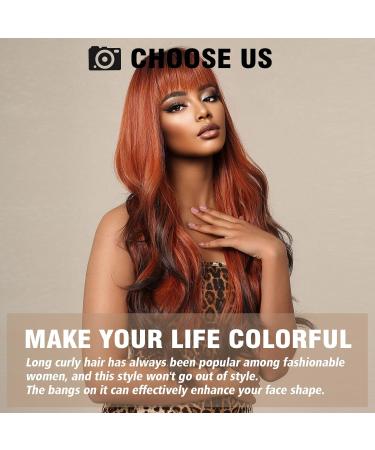 Testar Auburn Wigs for Women - Reddish Brown Long Wavy Pony Copper-Red Cosplay Wig | Glue-Free Synthetic Curly Red Wig for Daily Party Use - Buy Online on GoSupps.com