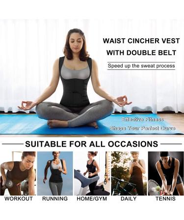 KUMAYES Sauna Vest for Women - Neoprene Slimming Corset Waist Trainer & Shapewear Tank Top - Body Shaper in Black - International Shipping Available - Buy Online on GoSupps.com