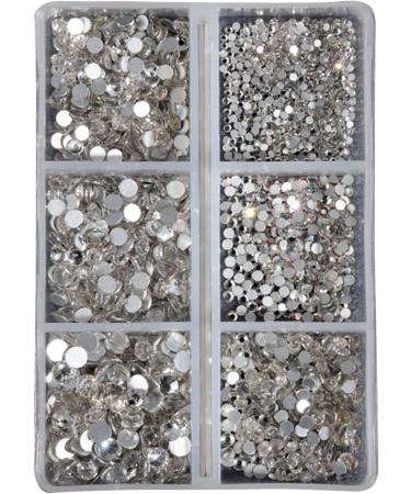 FEIlei 6 Grids Box Set Flat Back Rhinestones and Small Round Diamond Combination for DIY Nail Art Accessories Crystals - Buy Online on GoSupps.com