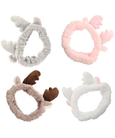 Beaupretty 4Pcs Reindeer Hairband Makeup Headband Christmas Hair Accessories for Girls Women