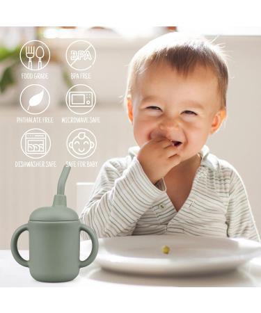 Mintlyfe Baby Trainer Cup - BPA-Free Silicone Sippy Cup for Toddlers 4oz - Pack of 2 (Sage & Ether) - Buy Online on GoSupps.com