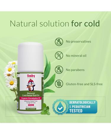 Baby.Organo Natural Cold Relief Roll On with Organic Eucalyptus Oil for Cold and Cough l Nose Block l Chest Congestion 40ml - Buy Online on GoSupps.com