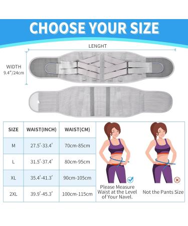 Back Brace for Lower Back Pain - Lumbar Support for Herniated Disc & Sciatica Relief - Unisex Grey M - Buy Online on GoSupps.com