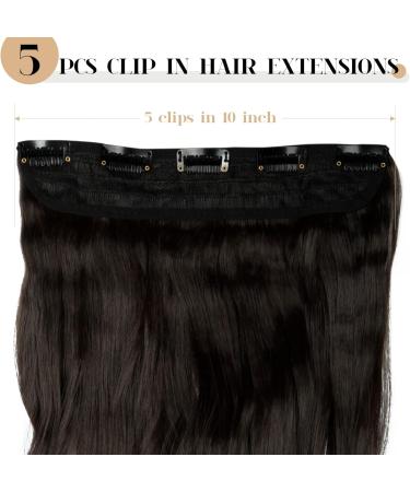 S-noilite Clip in Hair Extensions 24 Inch - Dark Brown Curly Wavy Hairpiece - Buy Online on GoSupps.com