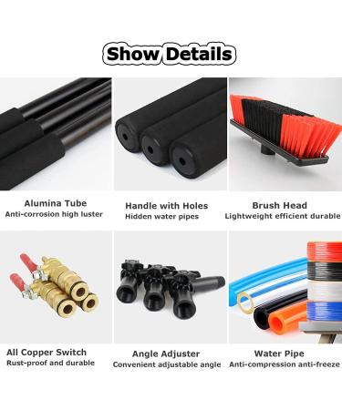 Window Cleaning Kit with Extension Pole Water Fed Pole Brush System Telescopic Window Cleaning Tools 12-39 Feet Extendable pole with 55cm Brush 55cmbrush-24FT/7.2M 35cm Brush Head 8M/27FT - Buy Online on GoSupps.com