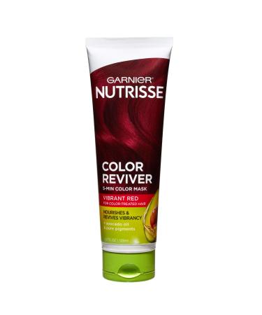 Garnier Nutrisse 5 Minute Nourishing Color Hair Mask with Triple Oils Delivers Day 1 Color Results, for Color Treated Hair, Vibrant Red, 4.2 Fl Oz