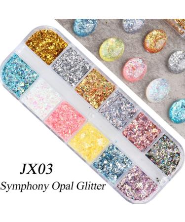 12 Grid Nail Art Foil Flakes & Glitter - Holographic Gold Silver Confetti for DIY Decoration - Buy Online on GoSupps.com