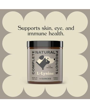 L-Lysine Powder for Pets - 4oz | Pure L-Lysine by Complete Natural Products | Boost Immune Health - Buy Online on GoSupps.com