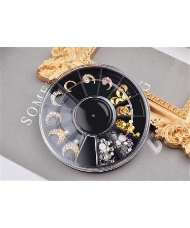 Mezerdoo 1 Wheel Moon Design Nail Rivet Studs Metal Alloy Nail Art Decorations 3D DIY Nail Stickers Jewelry Punk Crystal Rhinestone Nail Charms - Buy Online on GoSupps.com