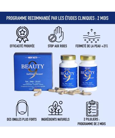 Anti-wrinkle Beauty Face Skin Hair Nails Complete formula 2 months Collagen Ovomet Hyaluronic acid Marine collagen Vitamin A C and Zinc Certified clinical studies French manufacturing - Buy Online on GoSupps.com