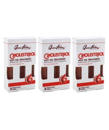 Queen Helene Cholesterol Hot Oil Treatment 3 Count - 1 Ounce Tubes (30ml) (Pack of 3)