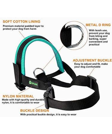 ILEPARK Adjustable Nylon Dog Muzzle - Stop Biting Barking & Chewing - Size S Green | International Shipping - Buy Online on GoSupps.com